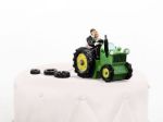 Topkagefigur brudepar på traktor 11cm-2