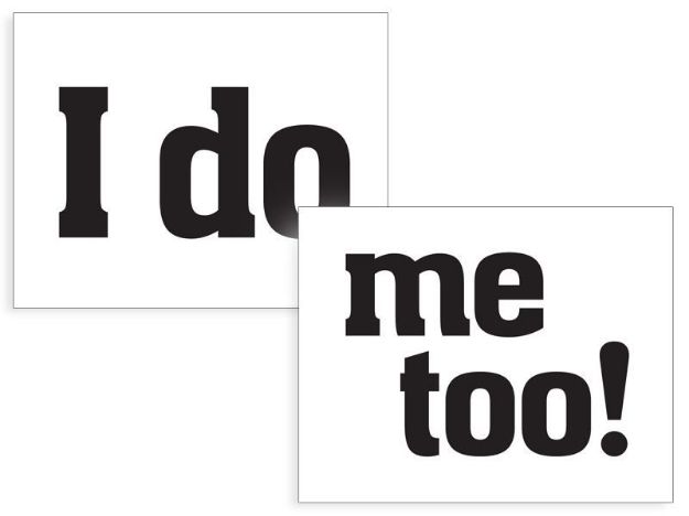 Sko stickers "I do" & "Me too"