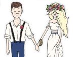 Topkagefigur i karton "My love" - brudepar
