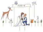 Topkagefigur i karton "Marry Me"