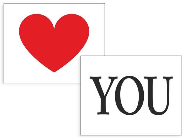 Sko stickers "YOU" & hjerte
