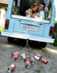 Bryllups dåser Retro til bil 5 stk monteret bag på bil