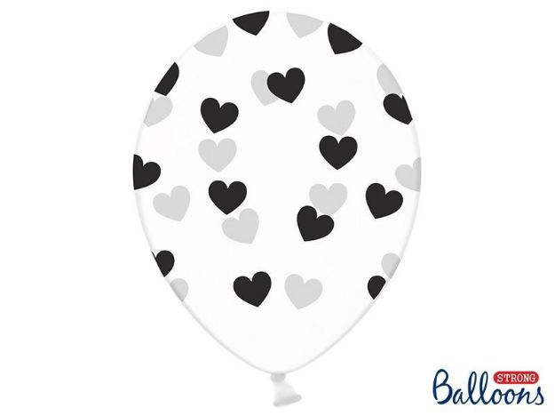 Balloner klar med hjerter - 6 stk