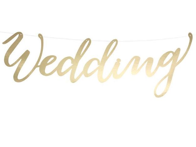 Banner Guldkarton "Wedding" 44cm