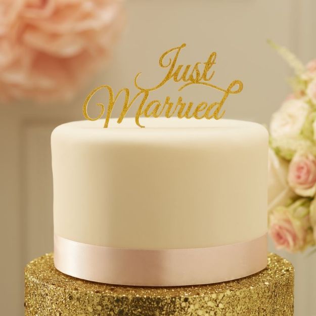 Topkagefigur guld "Just Married"