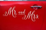 Bil stickers "Mr and Mrs" dørmontering