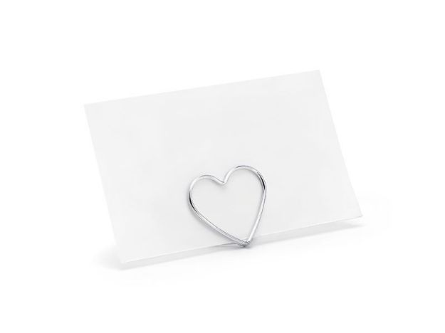 Bordkortholder hjerte i sølv med bordkort