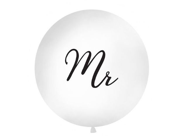 Gigant ballon hvid "Mr."