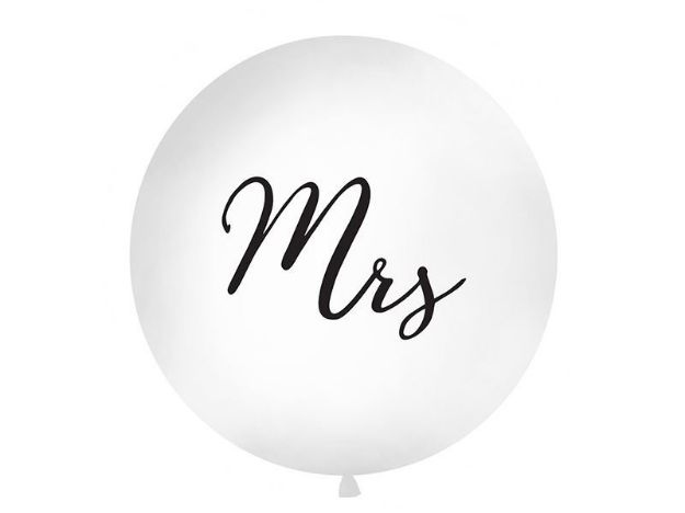 Gigant ballon hvid "Mrs."
