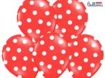 Røde balloner med prikker - 6 stk. buket