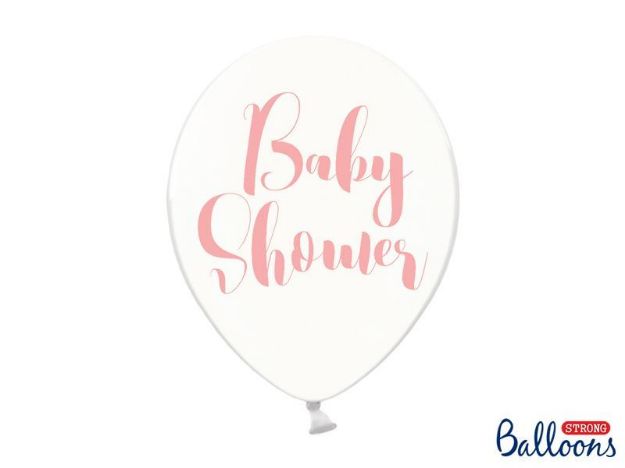 Balloner klar "Baby Shower" pink - 6 stk