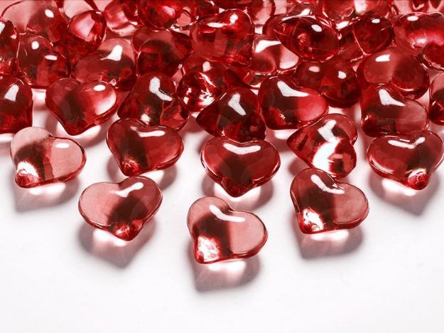 Røde hjerte krystaller