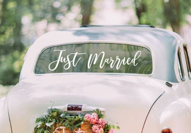 Bil sticker "Just married"