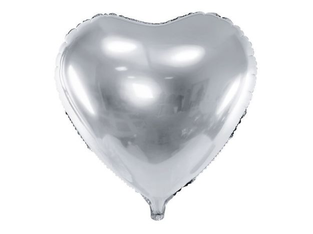 Sølv hjerte folie ballon