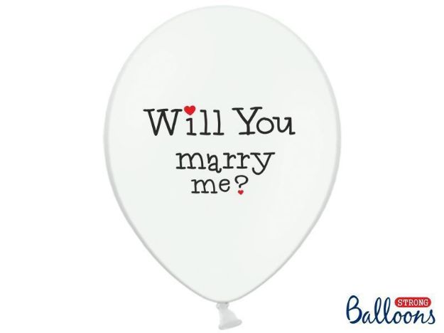 Balloner hvide "Wil you marry me" - "Yes!" 