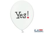 Balloner hvide  "Yes!" 