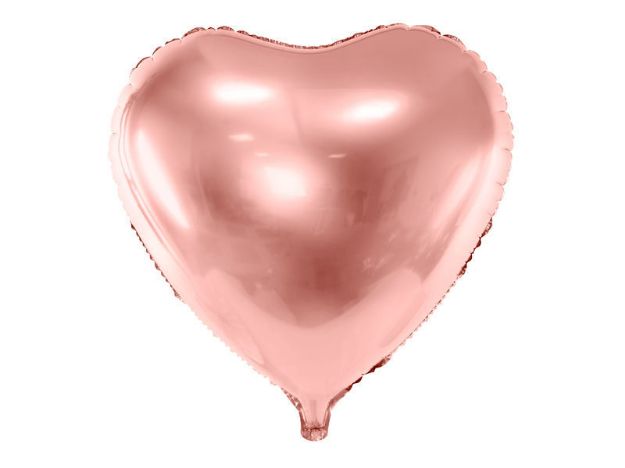 Rosa guld hjerte folie ballon 45 cm