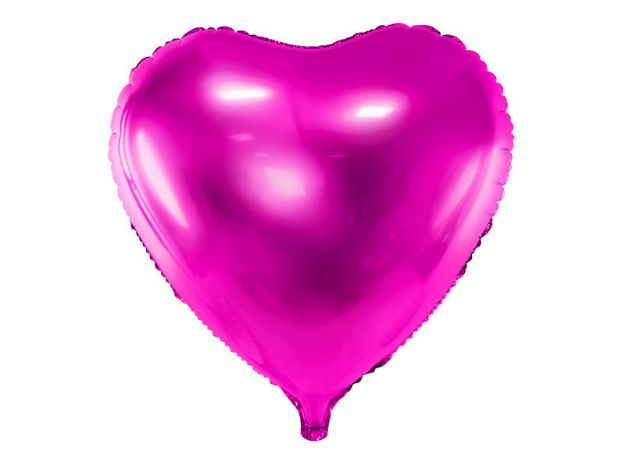 Pink hjerte folie ballon 45 cm