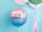 Blå og lilla rund folie ballon 35 cm