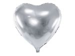 Sølv hjerte folie ballon 61 cm
