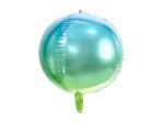 Grøn og blå rund folie ballon 35 cm