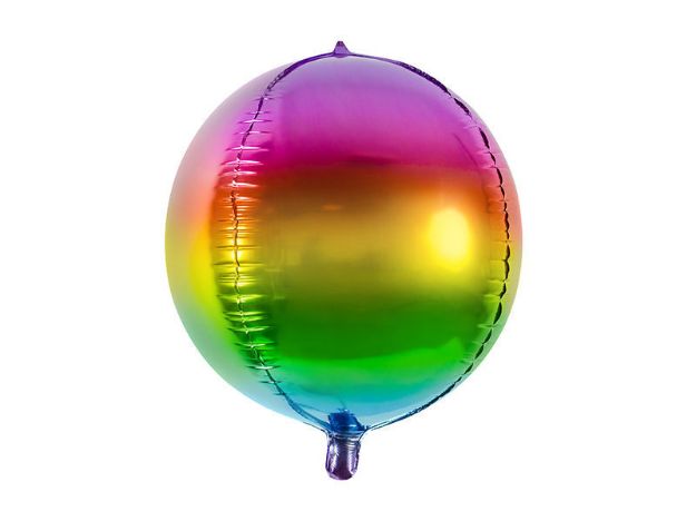 Regnbue farvet rund folie ballon 40 cm