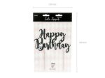 Topkagefigur sort Happy Birthday tekst i sort karton.