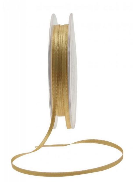 6mm Silkebånd lys guld 25 meter