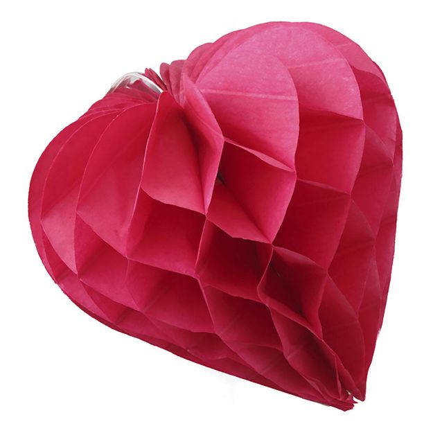 Honeycomb 30 cm - rødt hjerte