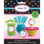 Label kit i regnbue farver 6 stk