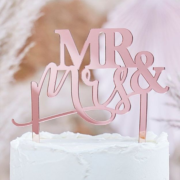 Topkagefigur rosaguld 'Mr & Mrs'
