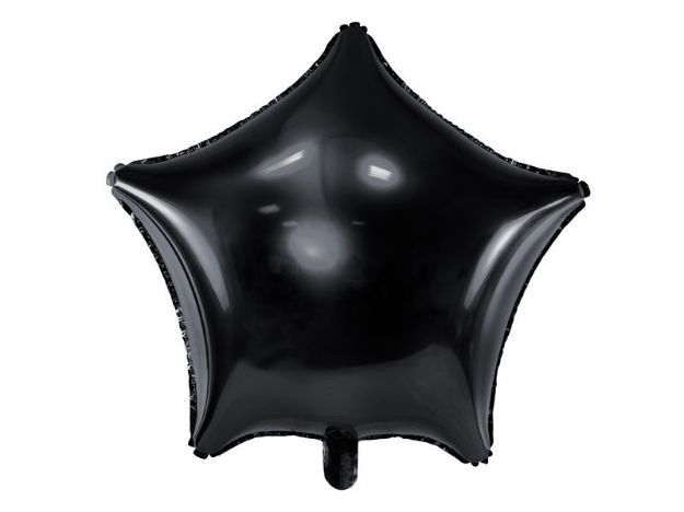 Sorte stjerne folie ballon 48cm