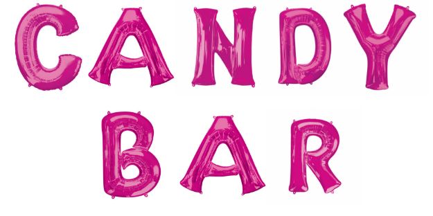 Candybar pink gigant ballon sæt 8 stk.
