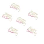 Konfetti Happy birthday med perlemorseffekt og pastelfarvede cirkler