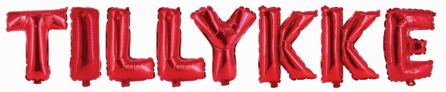 Folieballon 'Tillykke' rød 35 cm