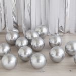 Sølv chrome ballonsæt til mosaik ramme 40 stk.