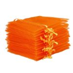 Små orange Organza risposer 7x9cm 25 stk