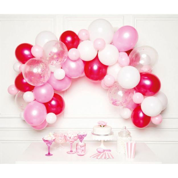 Ballonbuesæt lyserøde og hvide