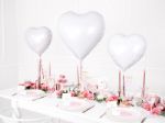 Hvid hjerte folie ballon 61 cm