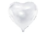 Hvid hjerte folie ballon 61 cm