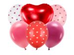 Valentine ballonbuket i rødt farvemix