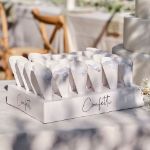 Bryllupskonfetti bakke med 24 kræmmerhus og konfetti