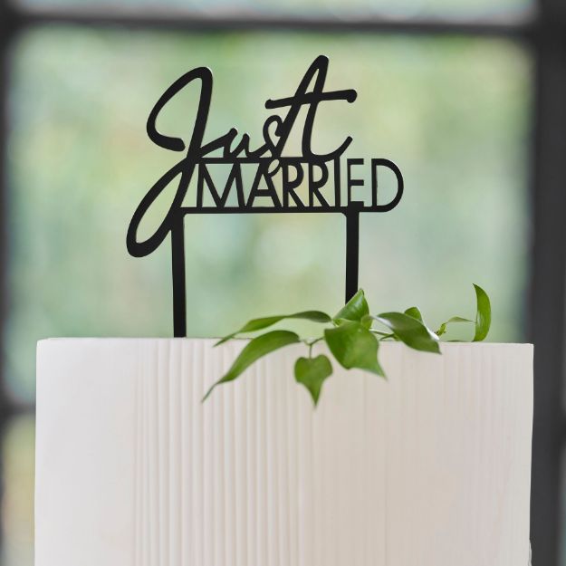 Topkagefigur sort 'Just Married'