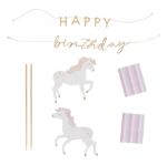 Topkagefigur fortryllende heste ' Happy Birthday'