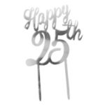 Topkagefigur sølv 'Happy 25th'