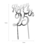 Topkagefigur sølv 'Happy 25th'