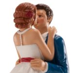 Topkagefigur brudepar 'Brud i kort kjole' 16cm