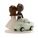 Topkagefigur brudepar med lille bil 11cm