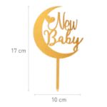 Topkagefigur New Baby måne i guld