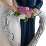 Topkagefigur brudepar med sølvhjerte 16cm